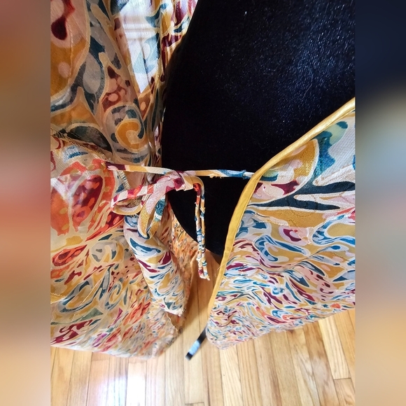 Vintage Victoria's Secret Gold Label Gold Trim Floor Length Robe Size M/L - Picture 4 of 8